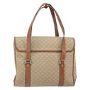 CELINE Macadam Canvas Hand Bag PVC Leather Beige Gold Auth 172281-2
