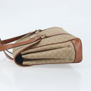CELINE Macadam Canvas Hand Bag PVC Leather Beige Gold Auth 172281-4