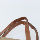 CELINE Macadam Canvas Hand Bag PVC Leather Beige Gold Auth 172281-14