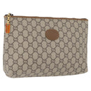 GUCCI GG Plus Supreme Clutch Bag PVC Beige Gold Auth 172282-1