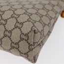 GUCCI GG Plus Supreme Clutch Bag PVC Beige Gold Auth 172282-16