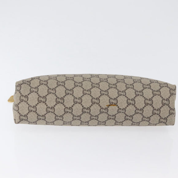 GUCCI GG Plus Supreme Clutch Bag PVC Beige Gold Auth 172282