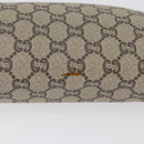 GUCCI GG Plus Supreme Clutch Bag PVC Beige Gold Auth 172282-7