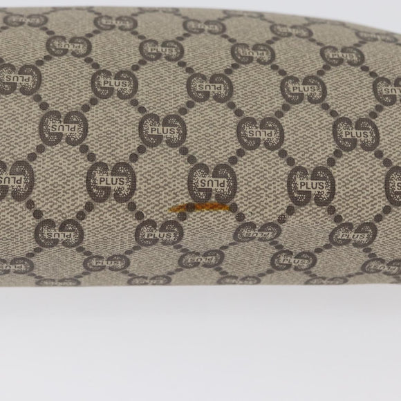 GUCCI GG Plus Supreme Clutch Bag PVC Beige Gold Auth 172282