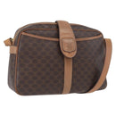 CELINE Macadam Canvas Shoulder Bag PVC Leather Brown Gold Auth 172285-1