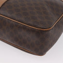 CELINE Macadam Canvas Shoulder Bag PVC Leather Brown Gold Auth 172285-15