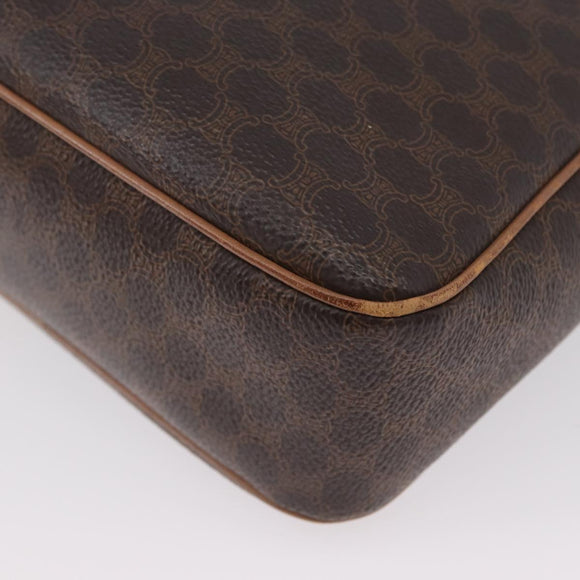 CELINE Macadam Canvas Shoulder Bag PVC Leather Brown Gold Auth 172285