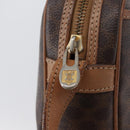 CELINE Macadam Canvas Shoulder Bag PVC Leather Brown Gold Auth 172285-9