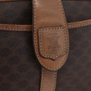CELINE Macadam Canvas Shoulder Bag PVC Leather Brown Gold Auth 172285-18
