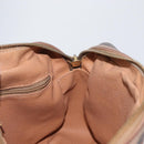 CELINE Macadam Canvas Shoulder Bag PVC Leather Brown Gold Auth 172285-19