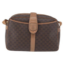 CELINE Macadam Canvas Shoulder Bag PVC Leather Brown Gold Auth 172285-13