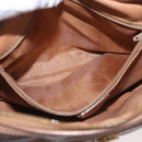 CELINE Macadam Canvas Shoulder Bag PVC Leather Brown Gold Auth 172285-11