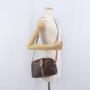 CELINE Macadam Canvas Shoulder Bag PVC Leather Brown Gold Auth 172285-23