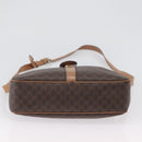 CELINE Macadam Canvas Shoulder Bag PVC Leather Brown Gold Auth 172285-5