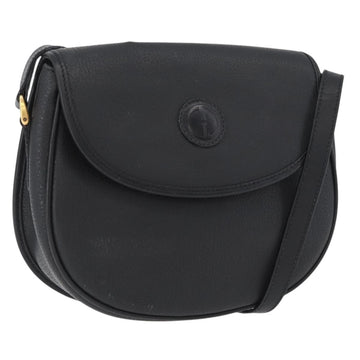 GUCCI Shoulder Bag Leather Gold Black 007 14 0074 Auth 172286