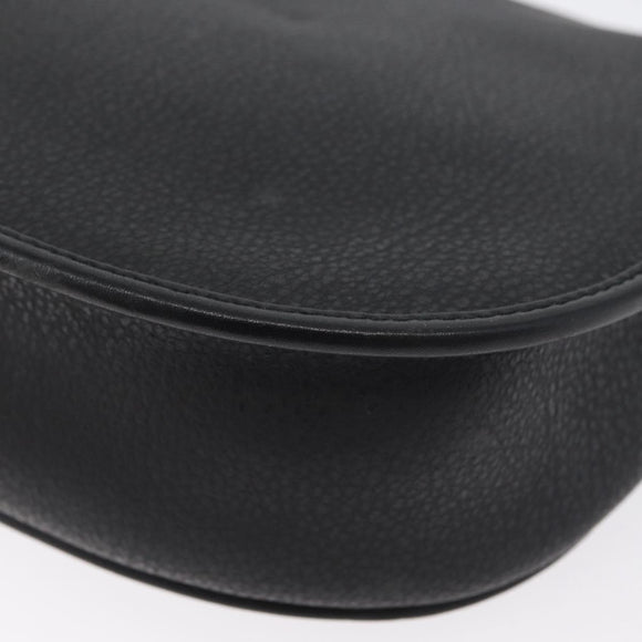 GUCCI Shoulder Bag Leather Gold Black 007 14 0074 Auth 172286