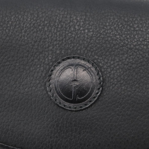 GUCCI Shoulder Bag Leather Gold Black 007 14 0074 Auth 172286