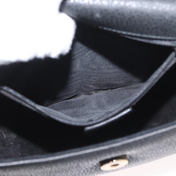 GUCCI Shoulder Bag Leather Gold Black 007 14 0074 Auth 172286