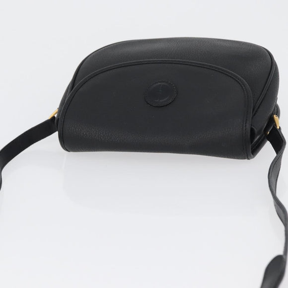 GUCCI Shoulder Bag Leather Gold Black 007 14 0074 Auth 172286