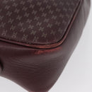 CELINE Macadam Canvas Shoulder Bag Leather Gold Bordeaux Auth 172287-12