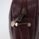 CELINE Macadam Canvas Shoulder Bag Leather Gold Bordeaux Auth 172287-14