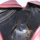 CELINE Macadam Canvas Shoulder Bag Leather Gold Bordeaux Auth 172287-18