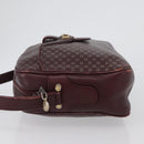 CELINE Macadam Canvas Shoulder Bag Leather Gold Bordeaux Auth 172287-5