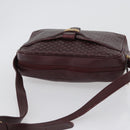 CELINE Macadam Canvas Shoulder Bag Leather Gold Bordeaux Auth 172287-6