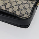 GUCCI GG Supreme Shoulder Bag PVC Navy Gold Auth 172288-11