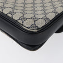 GUCCI GG Supreme Shoulder Bag PVC Navy Gold Auth 172288-13