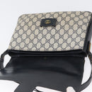 GUCCI GG Supreme Shoulder Bag PVC Navy Gold Auth 172288-15