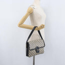 GUCCI GG Supreme Shoulder Bag PVC Navy Gold Auth 172288-23