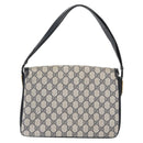 GUCCI GG Supreme Shoulder Bag PVC Navy Gold Auth 172288-3