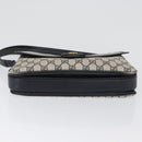 GUCCI GG Supreme Shoulder Bag PVC Navy Gold Auth 172288-9