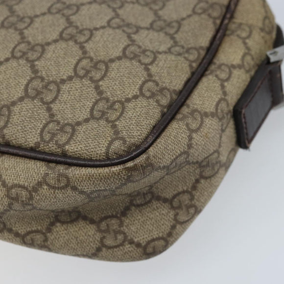 GUCCI GG Supreme Shoulder Bag PVC Beige Silver 114291 Auth 172289
