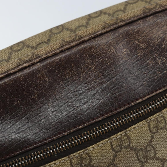 GUCCI GG Supreme Shoulder Bag PVC Beige Silver 114291 Auth 172289
