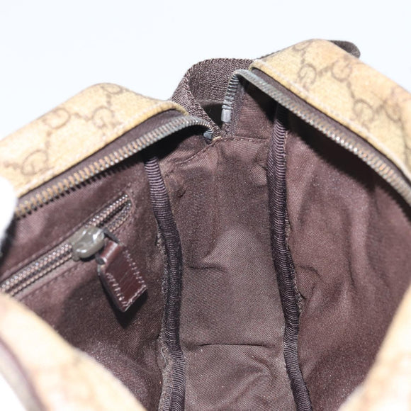GUCCI GG Supreme Shoulder Bag PVC Beige Silver 114291 Auth 172289