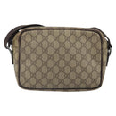 GUCCI GG Supreme Shoulder Bag PVC Beige Silver 114291 Auth 172289-3