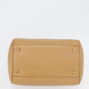 PRADA Hand Bag Leather Beige Gold Auth 172291-6