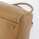 PRADA Hand Bag Leather Beige Gold Auth 172291-10