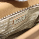 PRADA Hand Bag Leather Beige Gold Auth 172291-20