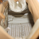PRADA Hand Bag Leather Beige Gold Auth 172291-21