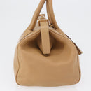 PRADA Hand Bag Leather Beige Gold Auth 172291-5