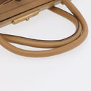 PRADA Hand Bag Leather Beige Gold Auth 172291-9