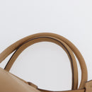 PRADA Hand Bag Leather Beige Gold Auth 172291-15