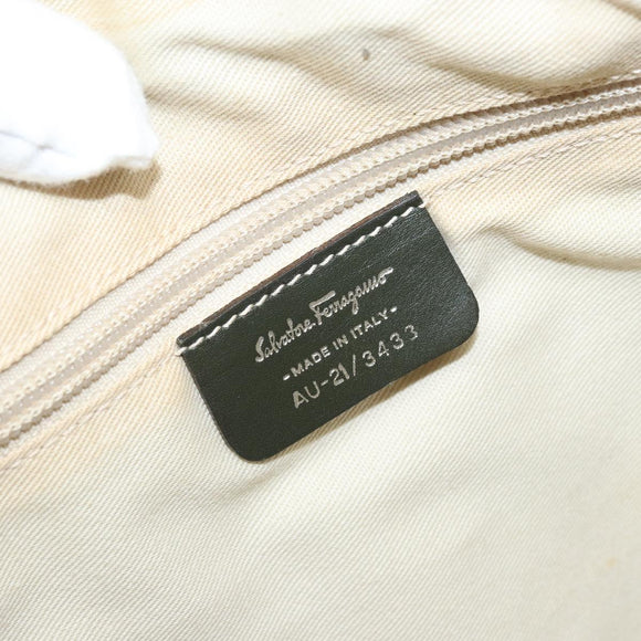 Salvatore Ferragamo Schoudertas Suède Kaki Auth 172292