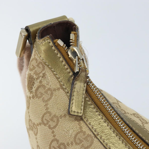GUCCI Sherry Line GG Canvas Shoulder Bag Beige Gold pink 181092 Auth 172293