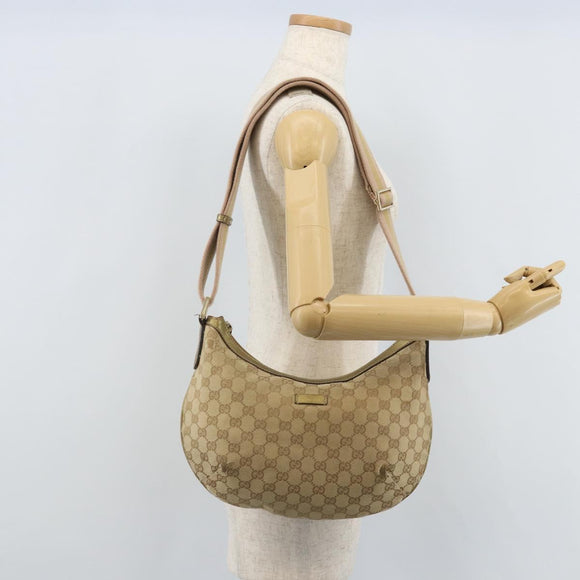 GUCCI Sherry Line GG Canvas Shoulder Bag Beige Gold pink 181092 Auth 172293