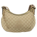 GUCCI Sherry Line GG Canvas Shoulder Bag Beige Gold pink 181092 Auth 172293-2