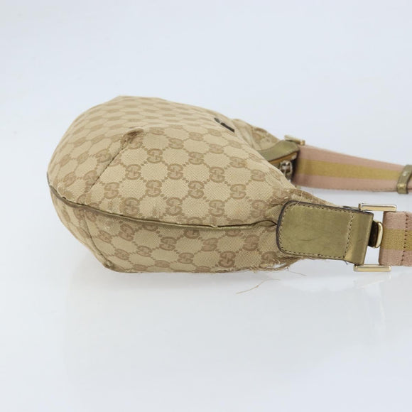 GUCCI Sherry Line GG Canvas Shoulder Bag Beige Gold pink 181092 Auth 172293